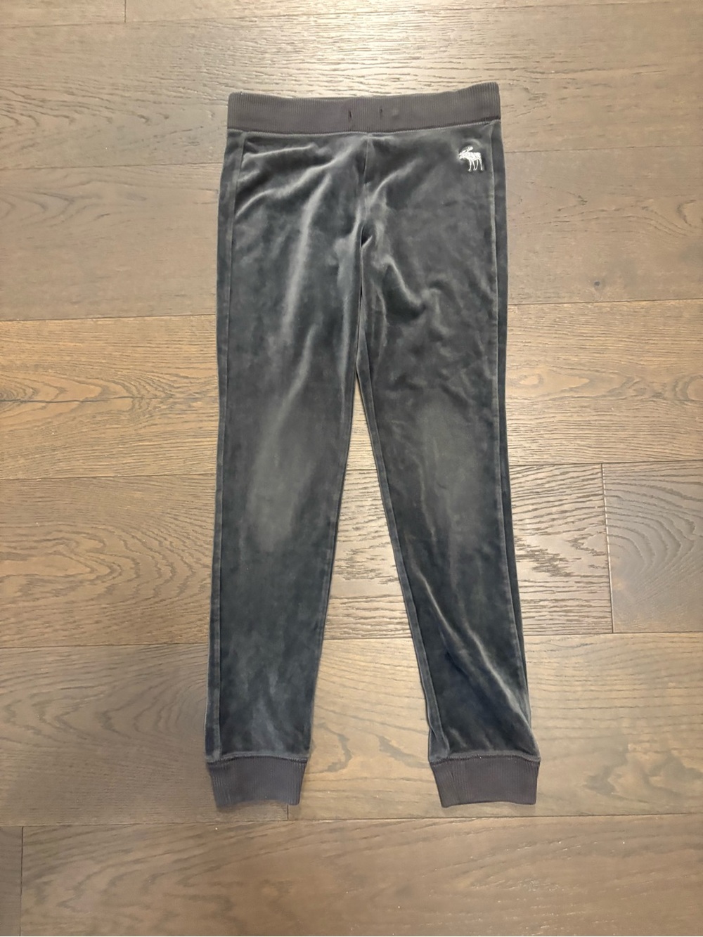 Abercrombie gray girls velour leggings sz 13/14 EUC
